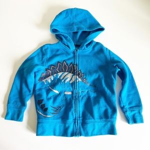 Okie Dokie Cotton Blend Stegosaurus Zipper Up Hooded Sweatshirt 4T